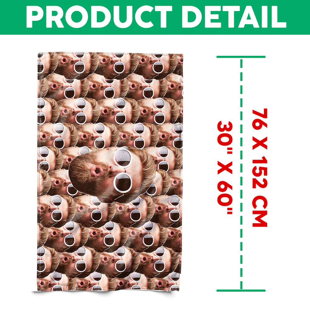 Custom Funny Face Photo Beach Towel Summer Party Gift CH07 895796 - Image 6