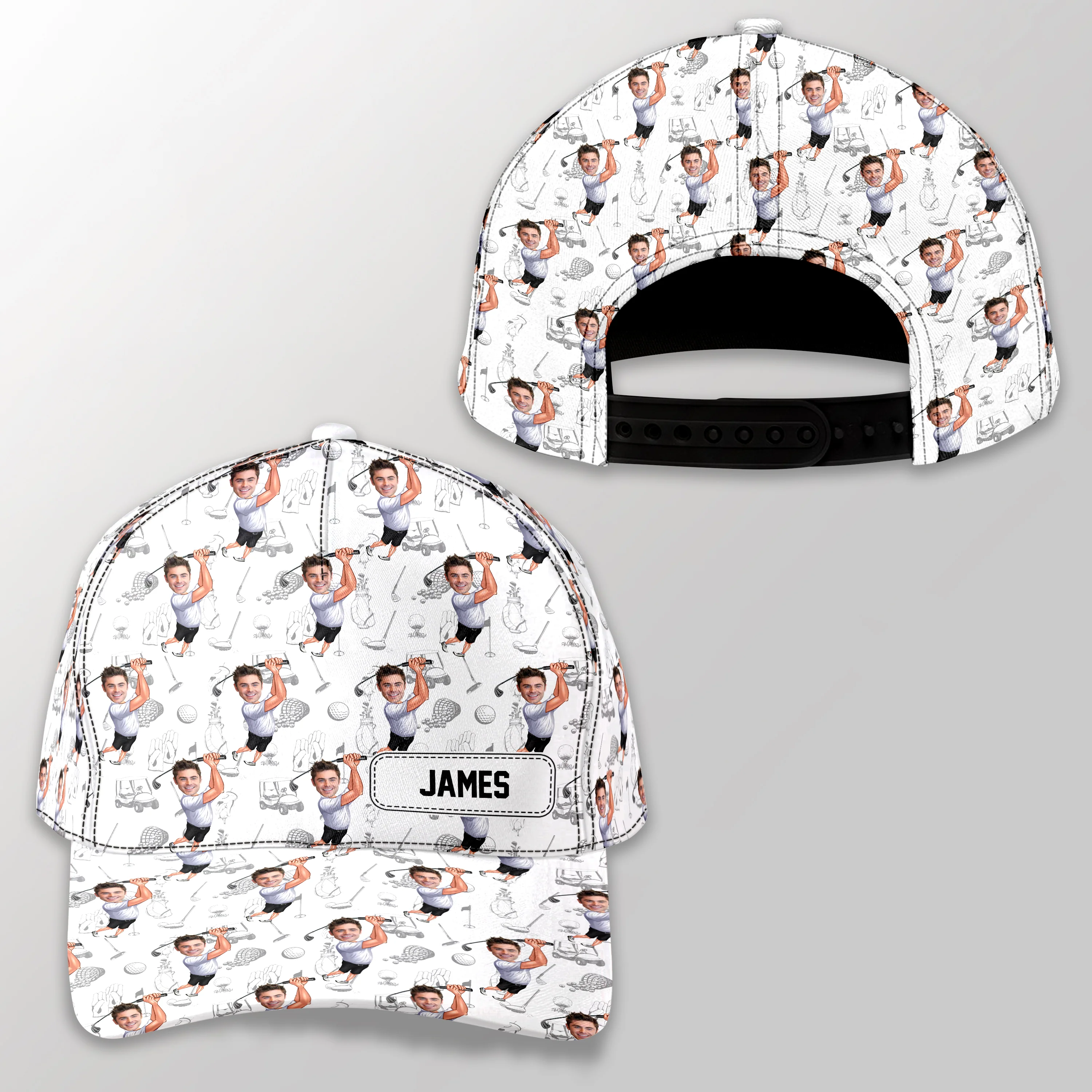 Custom Funny Golfer Photo Classic Cap - Golf Lovers Gift CH07 896350 - Image 4