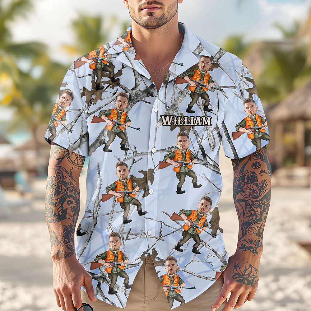 Custom Funny Photo Hunting Dad Hawaiian Shirt For Hunting Season CH07 895770 - Image 5