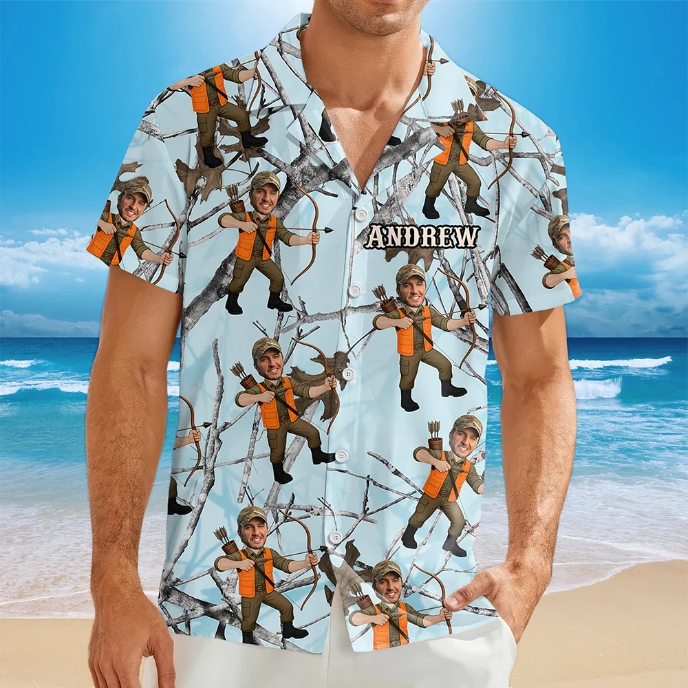 Custom Funny Photo Hunting Dad Hawaiian Shirt For Hunting Season CH07 895770 - Image 6