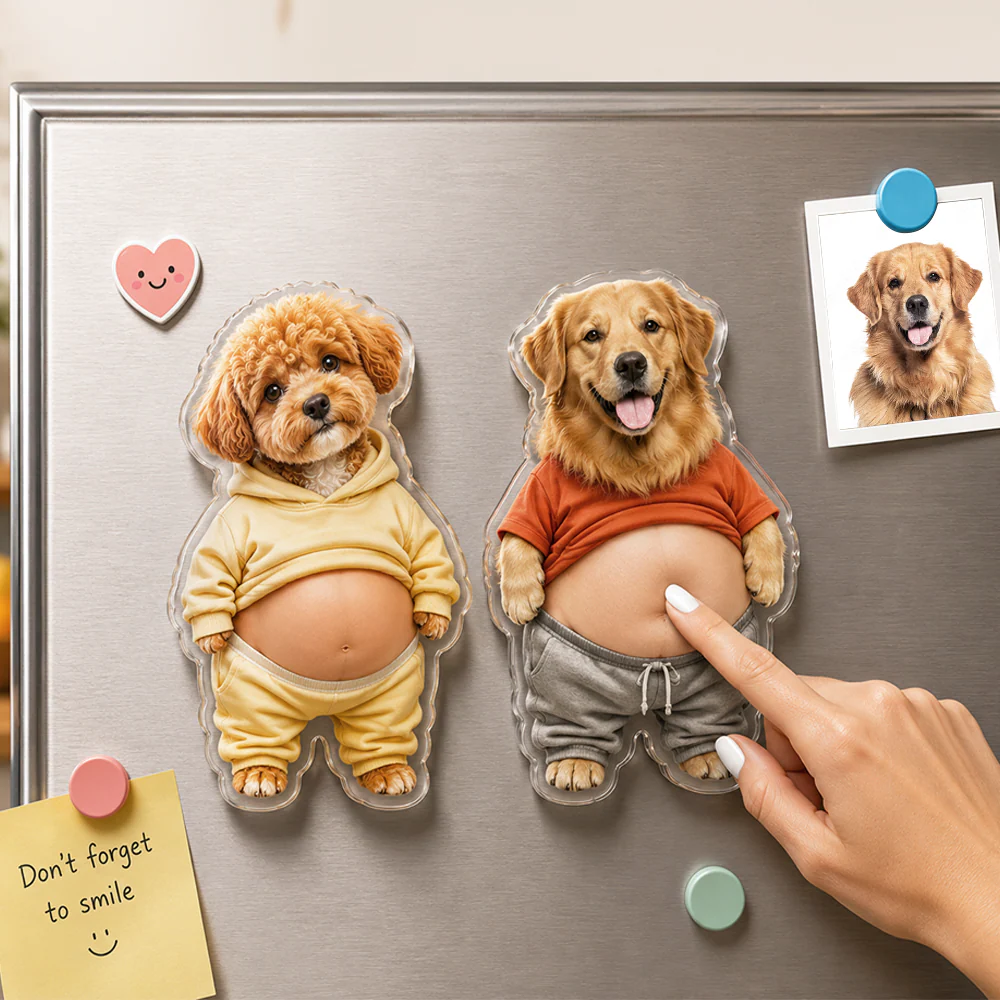 Custom Funny Photo Pet Belly Squishy Fridge Magnet Gift For Dog Lover Cat Lover CH07 911870 - Image 4