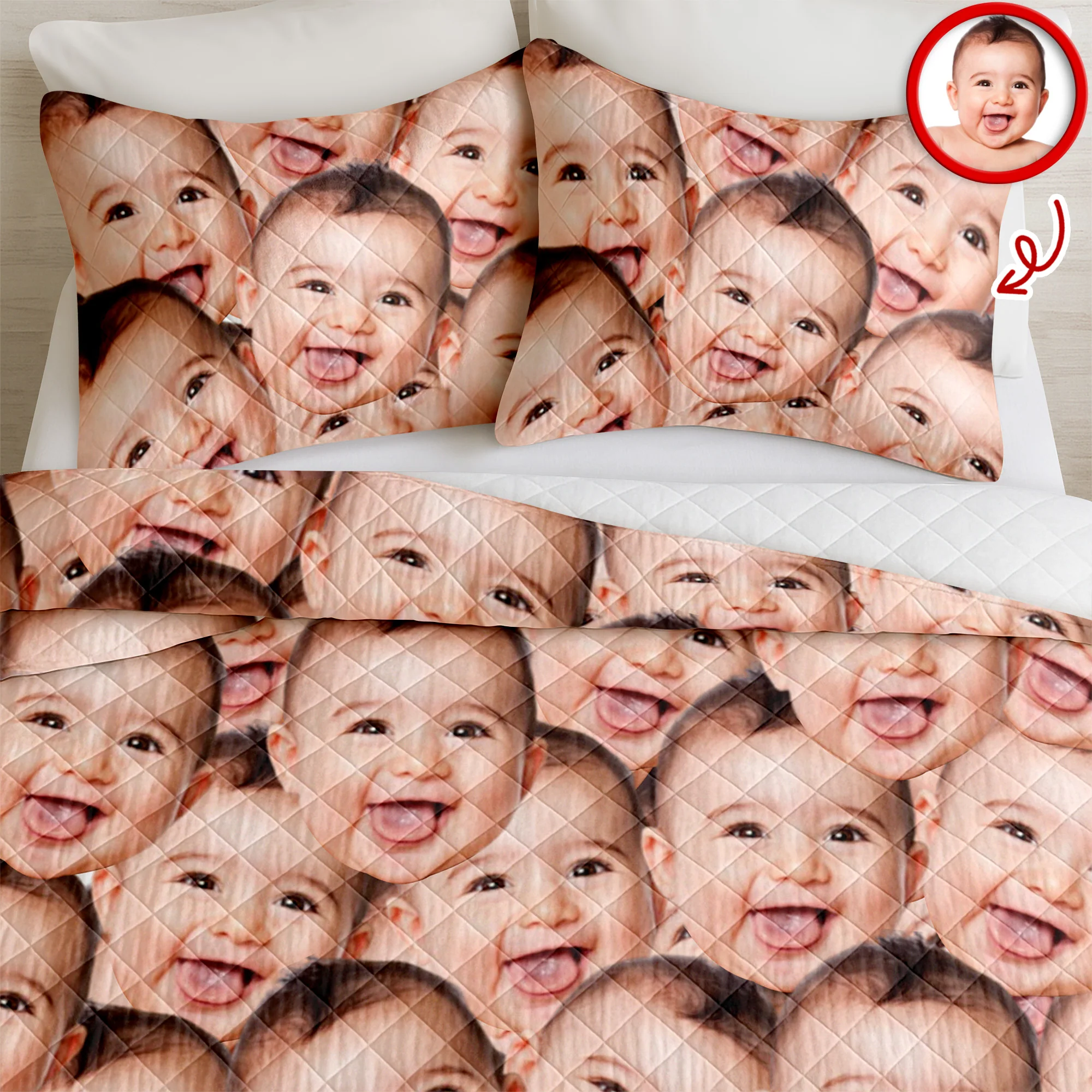 Custom Funny Photo Portrait Bedding Set Birthday, Christmas Gift For Family CH07 899650 - Image 5