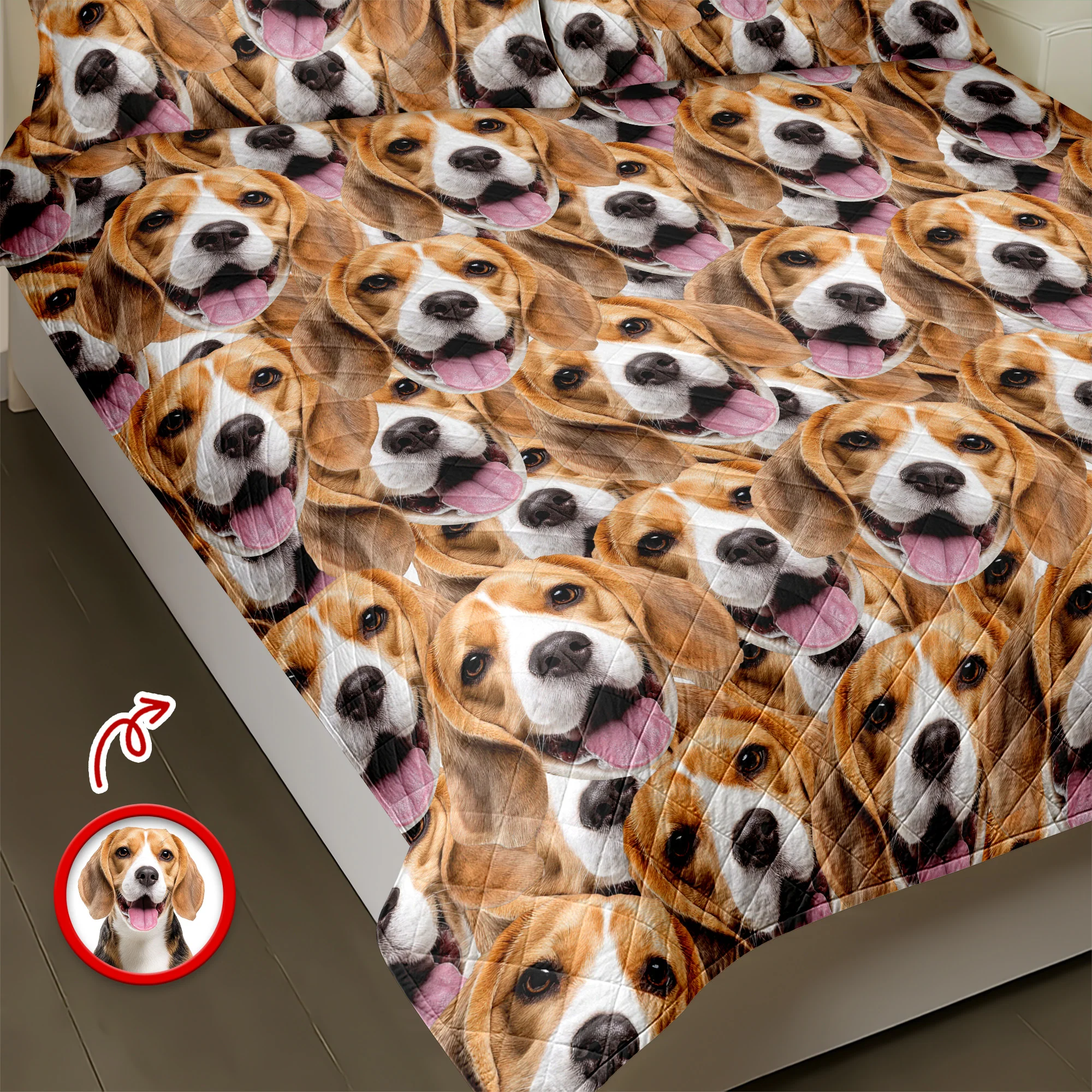 Custom Funny Puppy Photo Portrait Bedding Set Birthday, Christmas Gift For Dog Lover CH07 899192 - Image 2