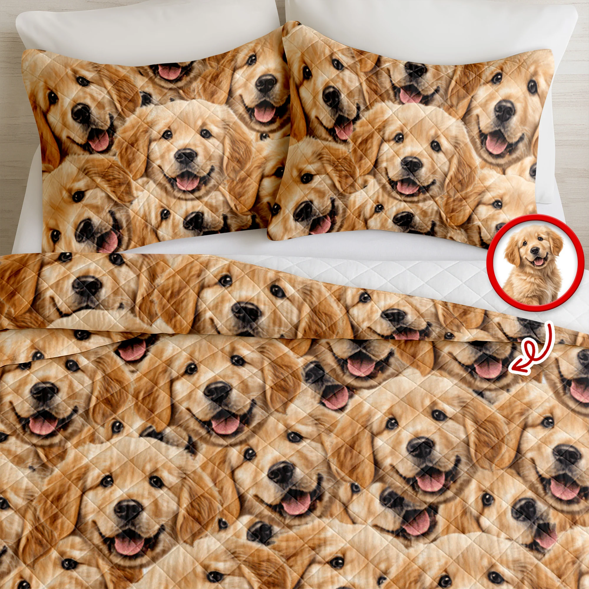 Custom Funny Puppy Photo Portrait Bedding Set Birthday, Christmas Gift For Dog Lover CH07 899192 - Image 5