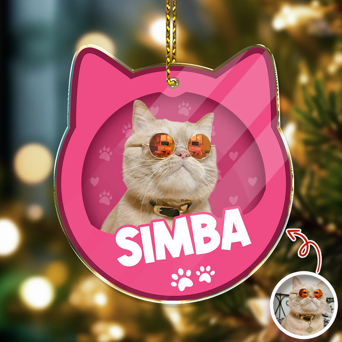 Custom Furry Baby Cat Photo - Personalized Acrylic Ornament Gift For Cat Lovers CH07 899104 - Image 2