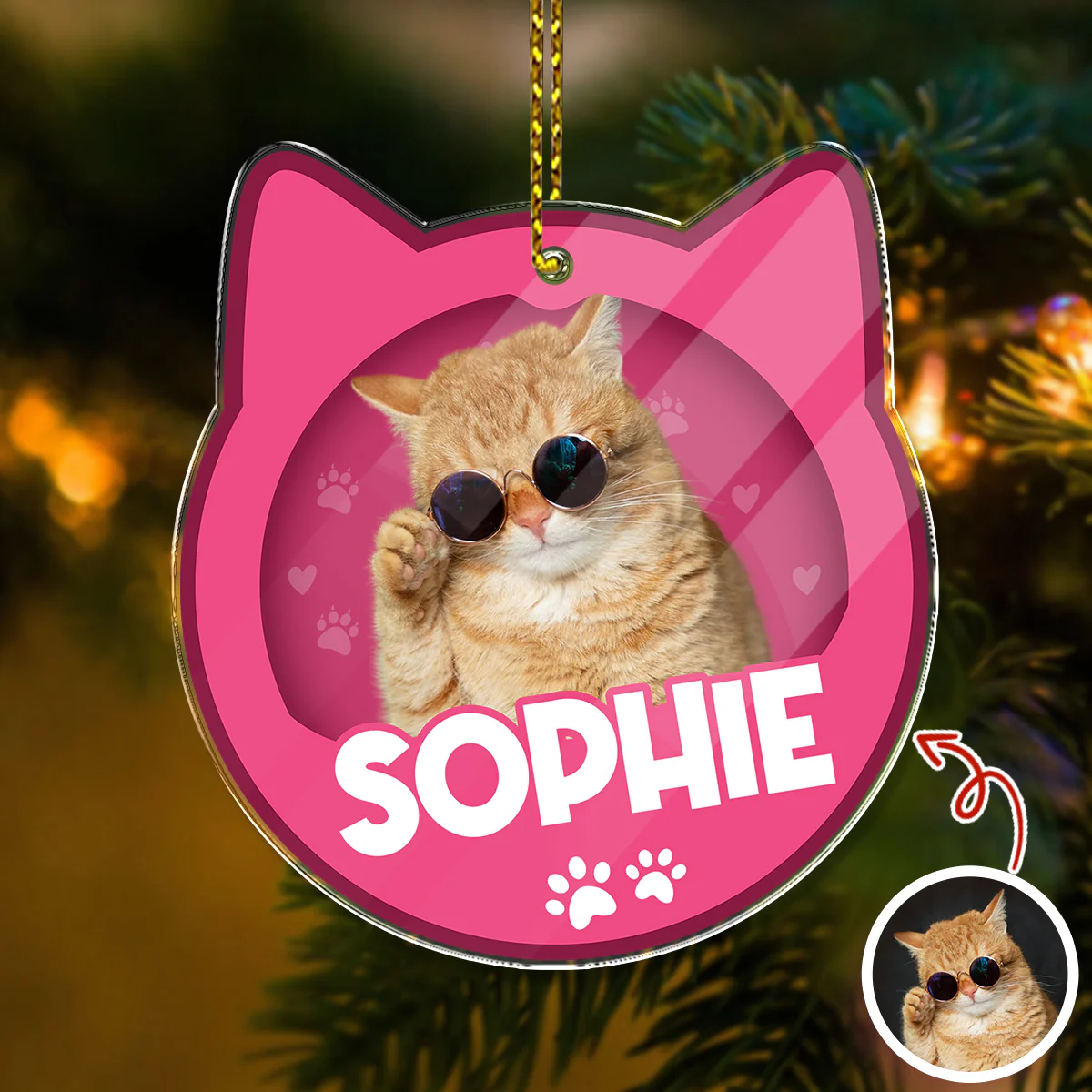 Custom Furry Baby Cat Photo - Personalized Acrylic Ornament Gift For Cat Lovers CH07 899104 - Image 6