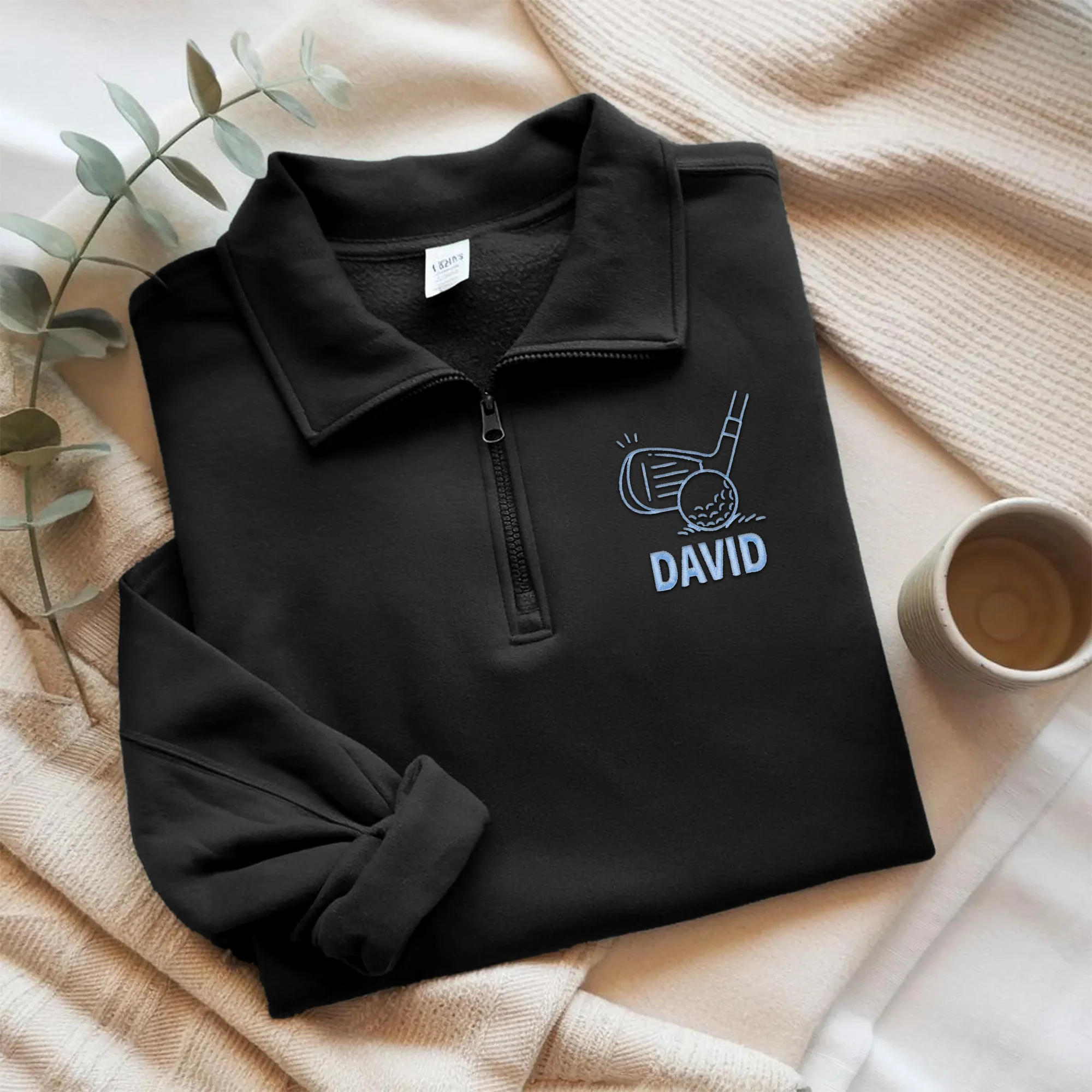 Custom Golf Player Name Embroidered Golf Quarter Zip Sweater For Golf Coach, Golf Team, Golfers CH07 910008 - Image 3