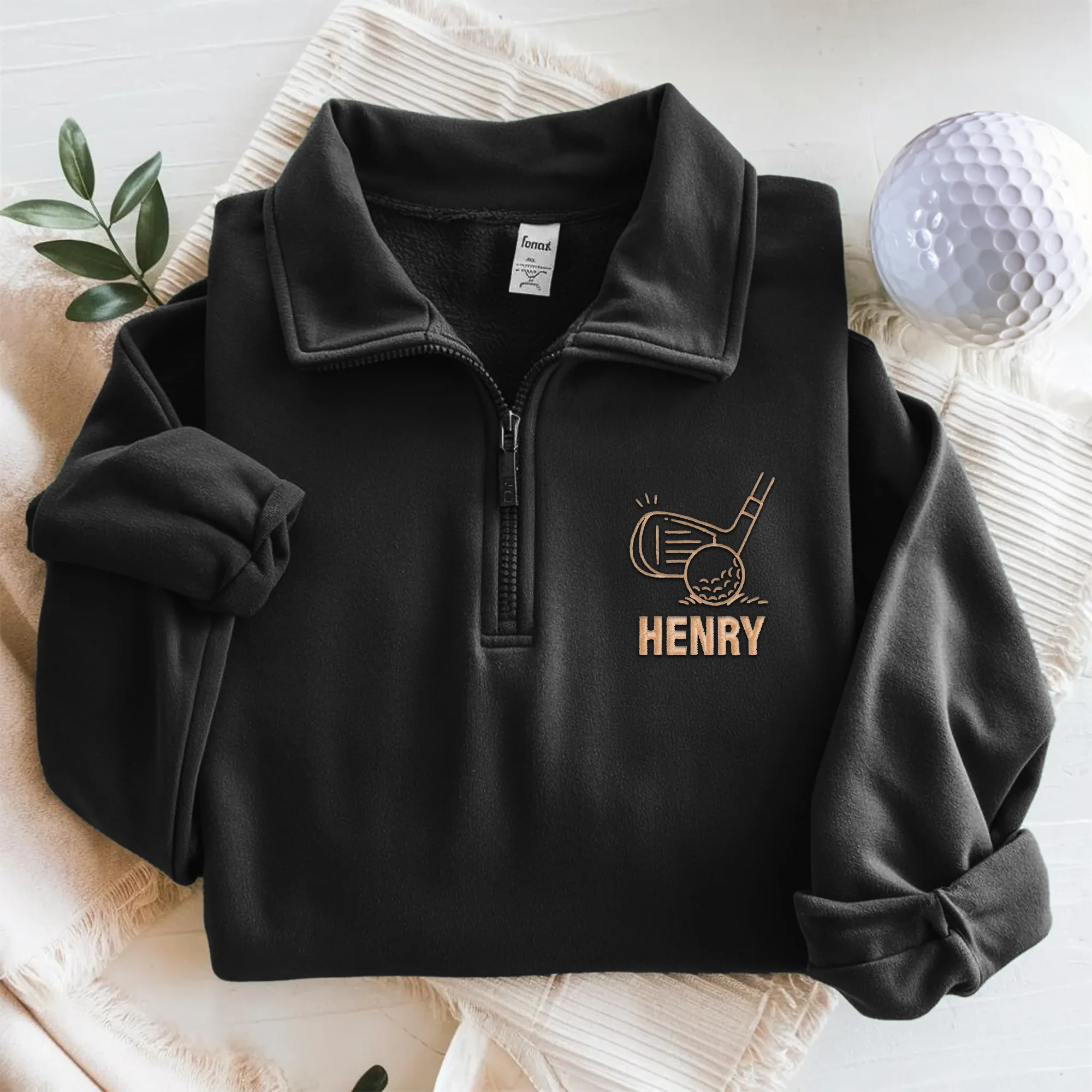 Custom Golf Player Name Embroidered Golf Quarter Zip Sweater For Golf Coach, Golf Team, Golfers CH07 910008 - Image 7