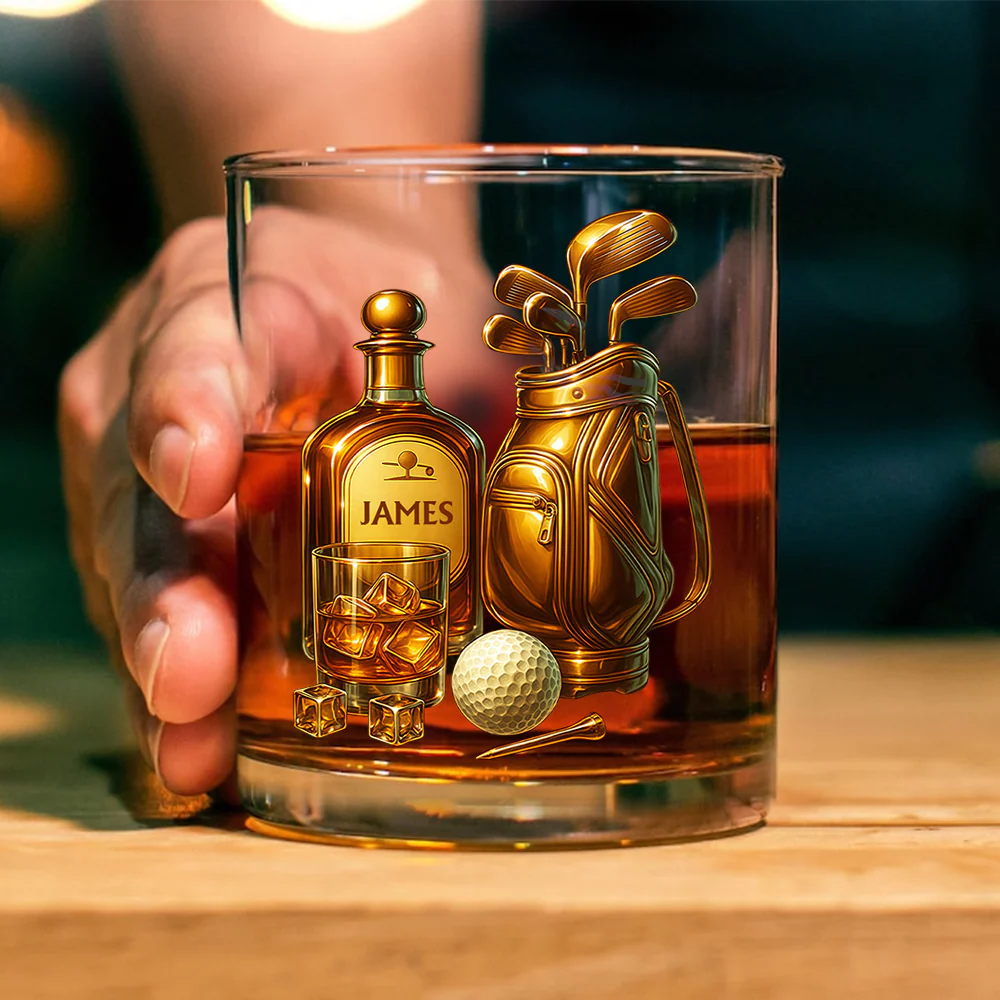 Custom Golf Player Name Whiskey Glass CH07 899810 - Image 2
