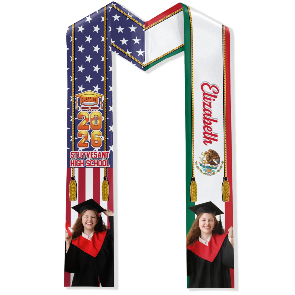 Custom Grad Photo Country Flag Class of 2026 Stoles Sash, Graduation Gift, Senior Gift CH07 910058 - Image 7