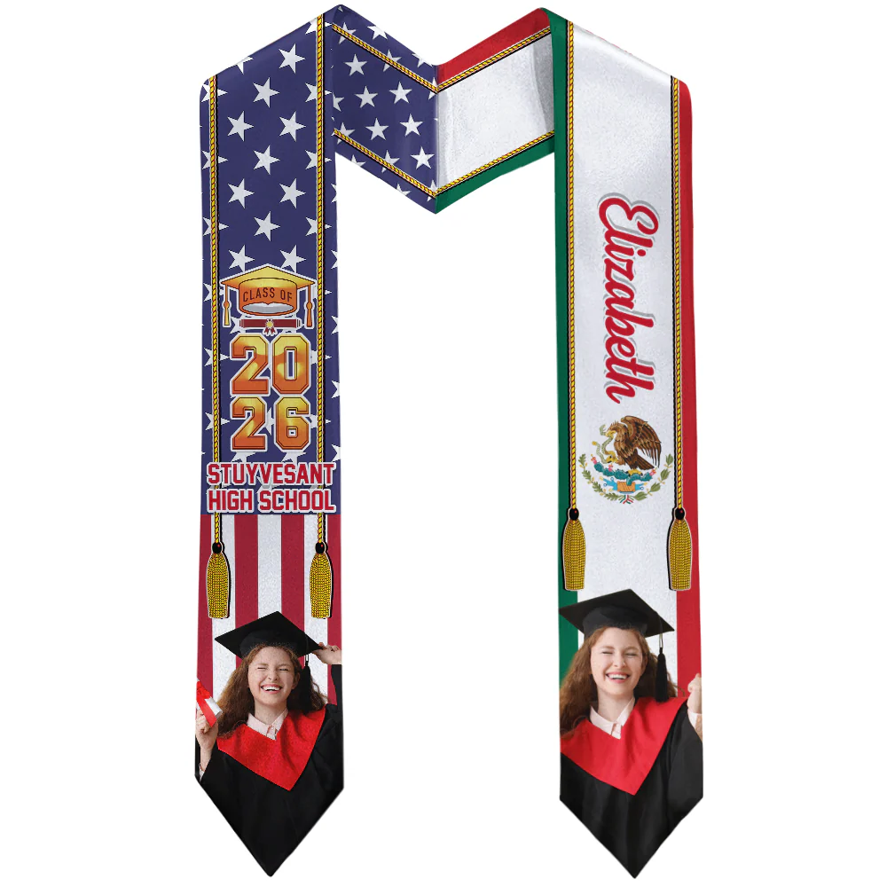 Custom Grad Photo Country Flag Class of 2026 Stoles Sash, Graduation Gift, Senior Gift CH07 910058 - Image 8