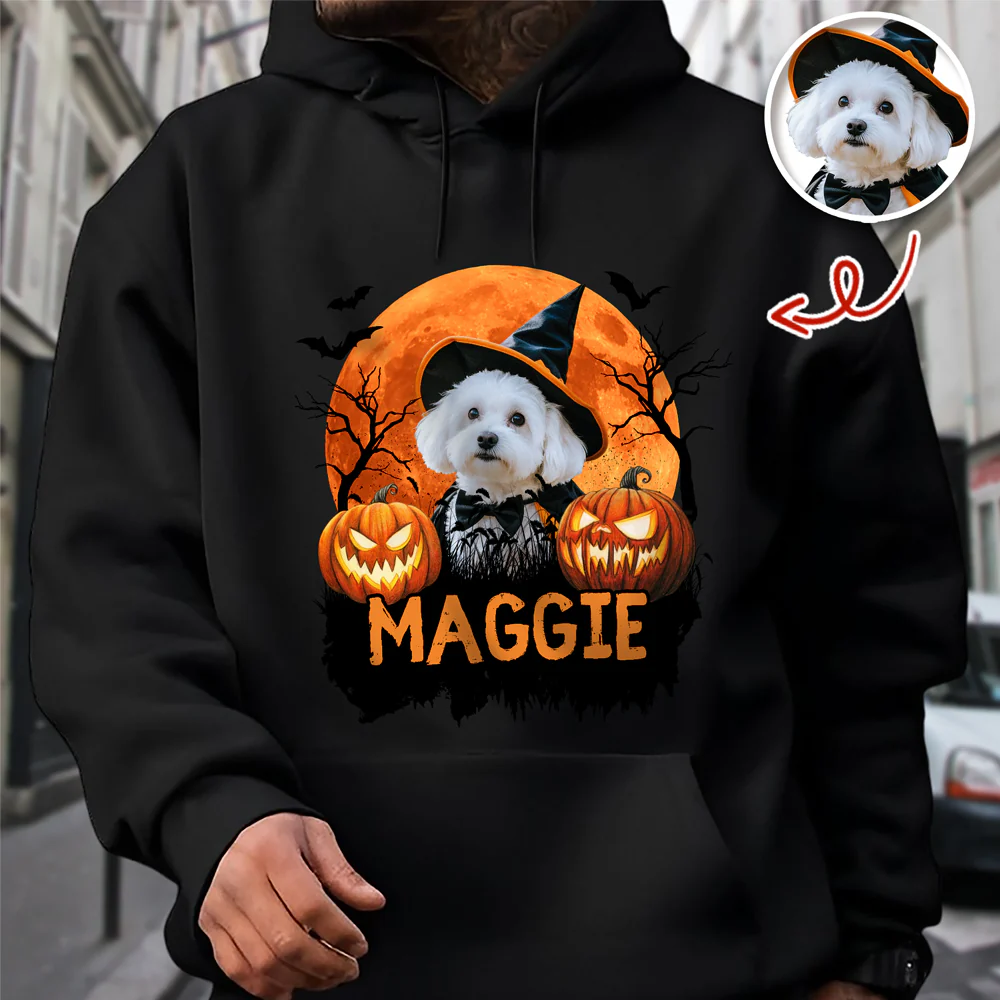 Custom Halloween Dog Photo Dark Shirt Spooky Season Shirt Dog Lovers Halloween Gift CH07 899428 - Image 6