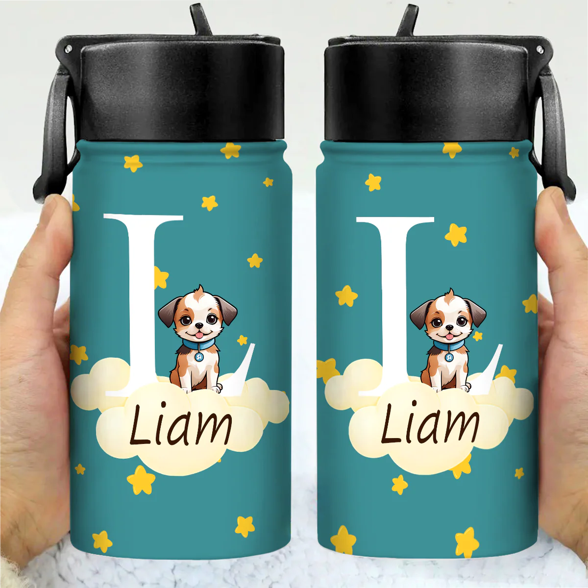Custom Kid Name Cute Animal Kid Water Bottle Back To School Gift CH07 896218 - Image 5