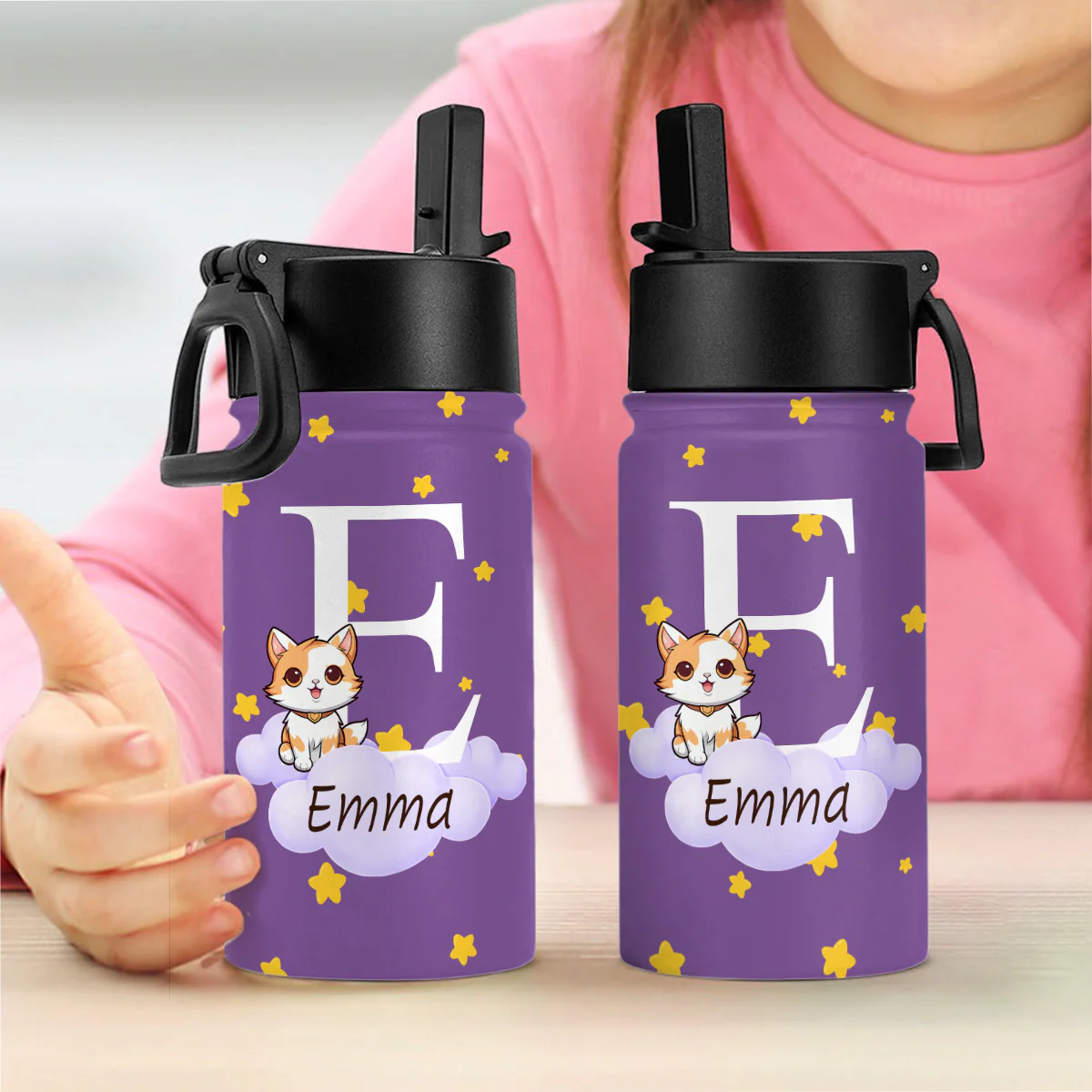 Custom Kid Name Cute Animal Kid Water Bottle Back To School Gift CH07 896218 - Image 6