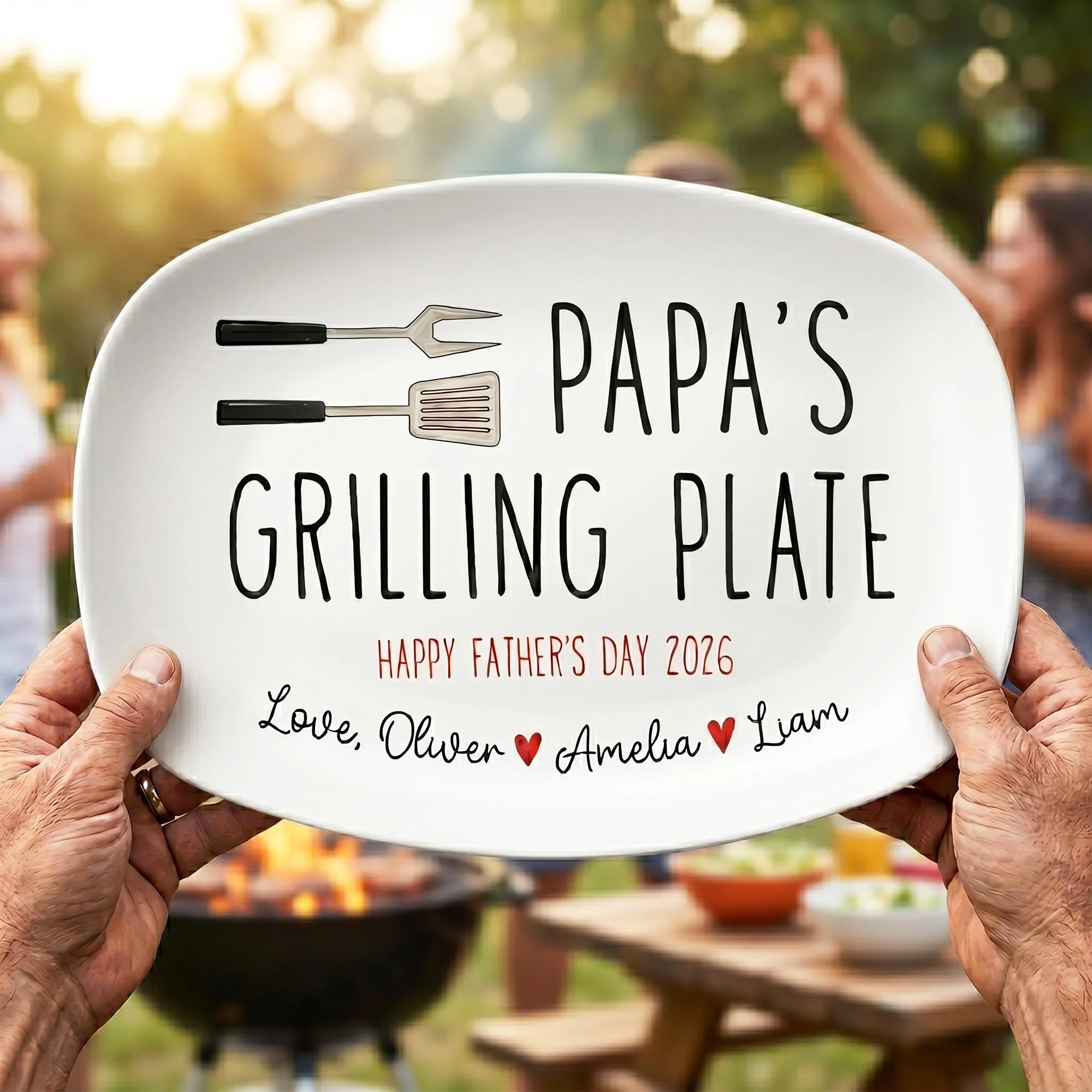 Custom Kid Name - Dad's Grilling Plate Father's Day Gift From Kids CH07 911624 - Image 4