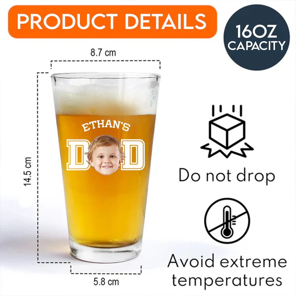 Custom Kid Photo Beer Glass Personalized Father's Day Gift Birthday Gift CH07 895848 - Image 7