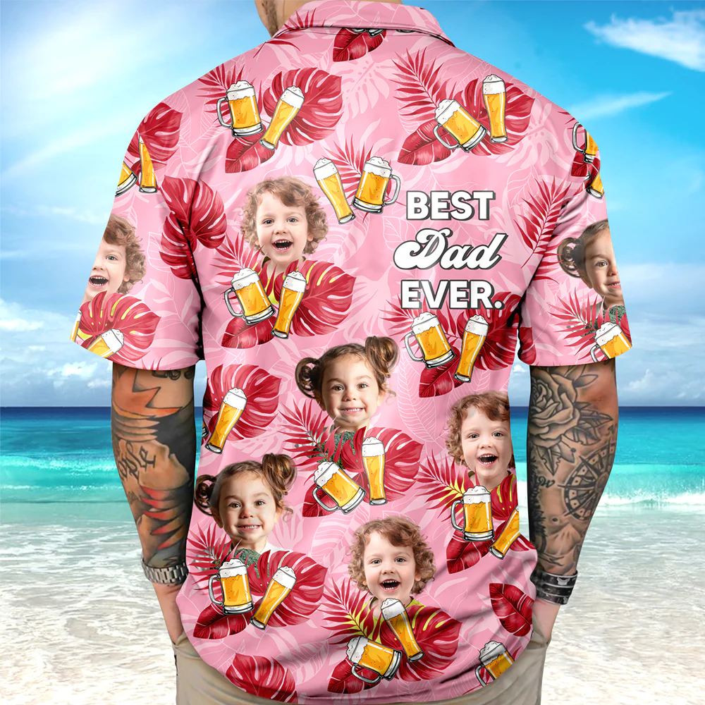 Custom Kid Photo Best Dad Ever Hawaiian Shirt CH07 896062 - Image 5