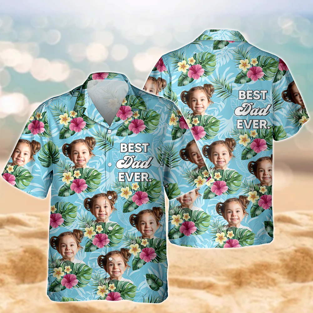 Custom Kid Photo Best Dad Ever Hawaiian Shirt CH07 896062 - Image 6