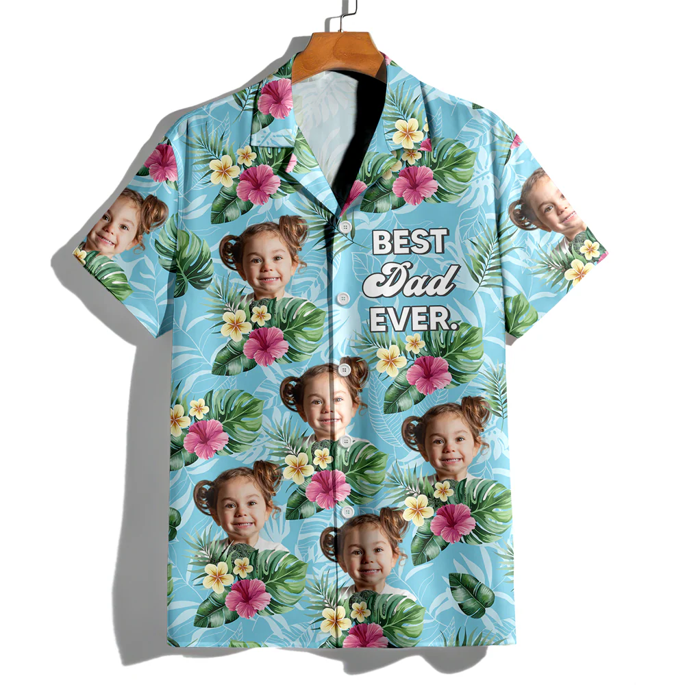 Custom Kid Photo Best Dad Ever Hawaiian Shirt CH07 896062 - Image 7