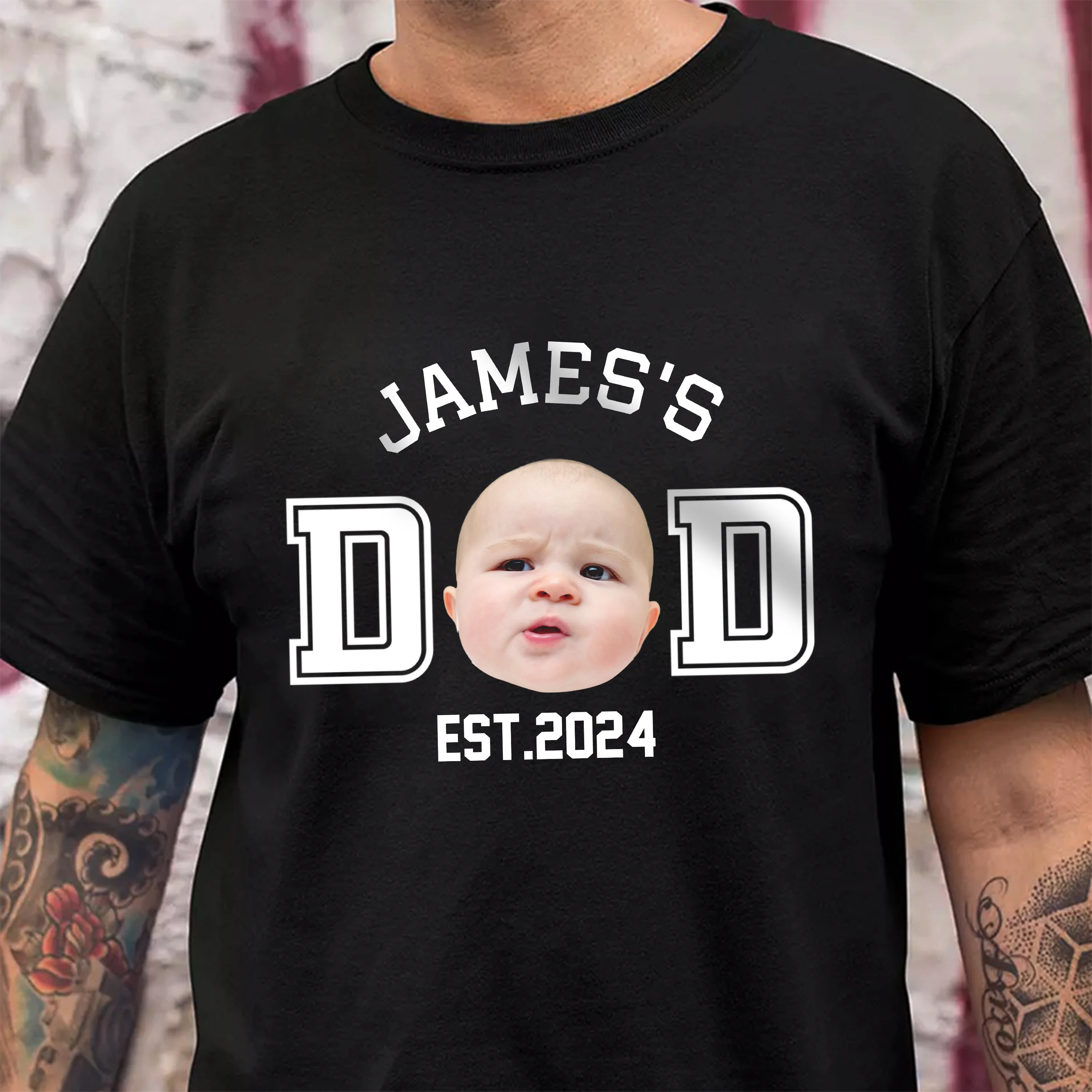 Custom Kid Photo Dad Mom EST Dark Shirt Family Gift CH07 895994 - Image 2