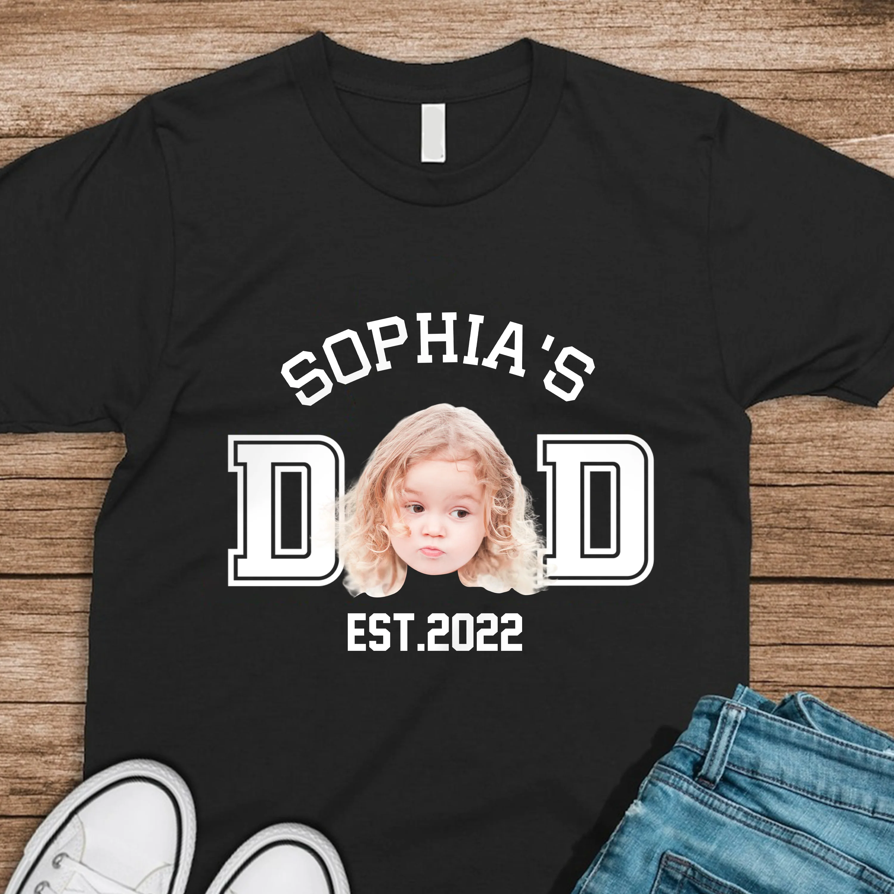 Custom Kid Photo Dad Mom EST Dark Shirt Family Gift CH07 895994 - Image 5