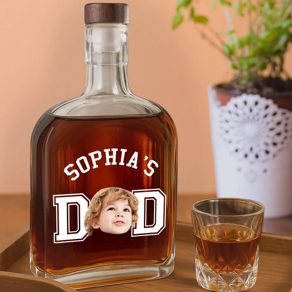 Custom Kid Photo Dad Whiskey Bottle Dad Gift CH07 895998 - Image 6