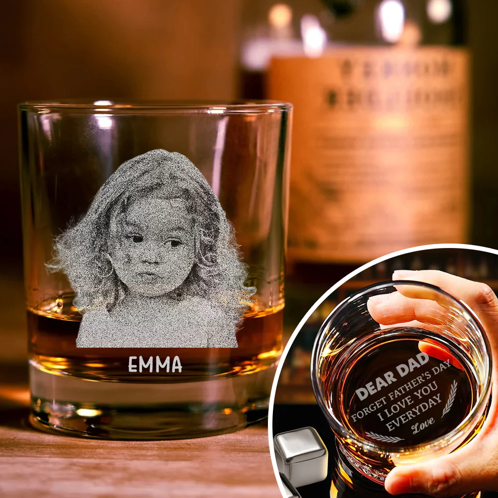 Custom Kid Photo Forget Father's Day We Love You Every Day Personalized Engraved Rock Glass CH07 895836 - Image 3