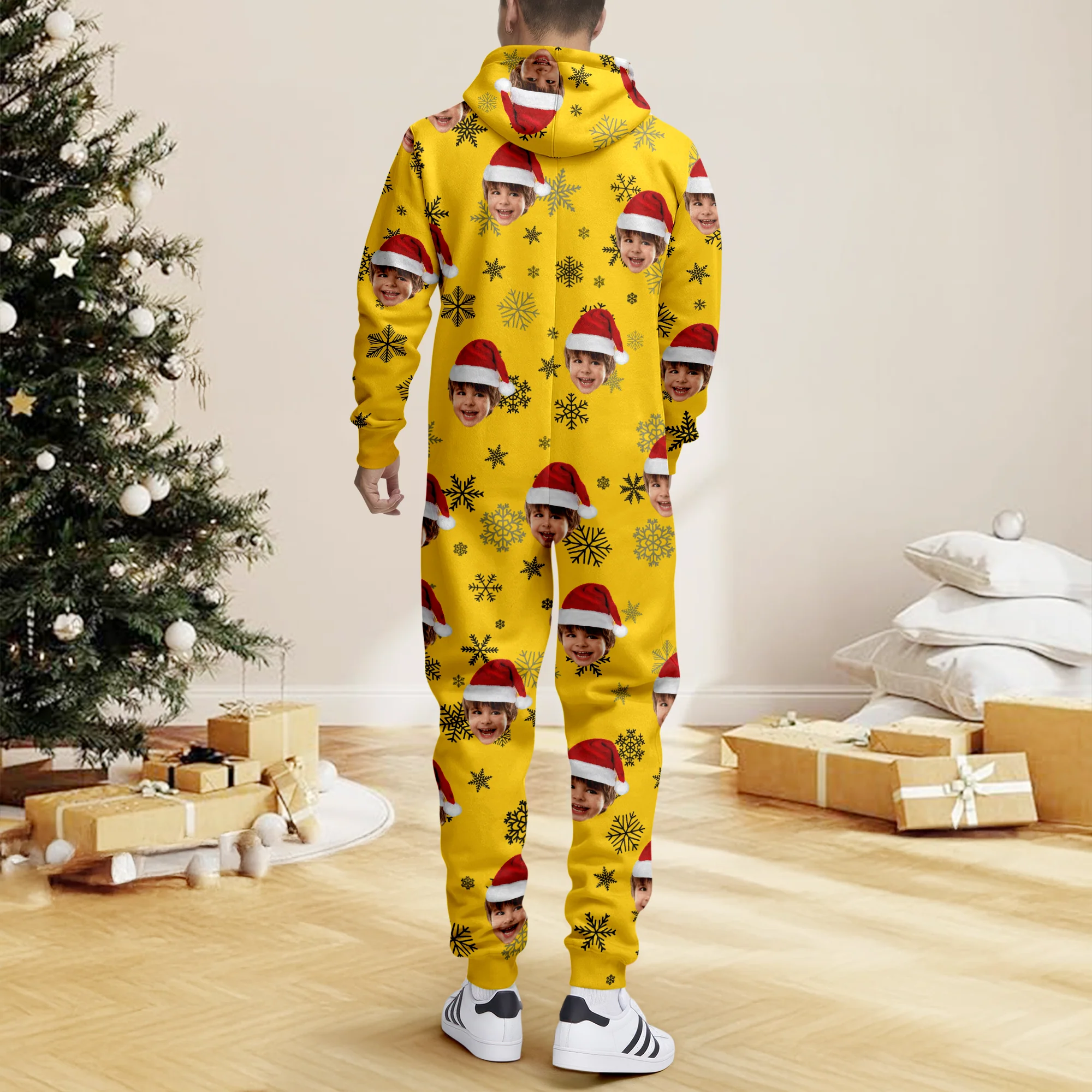 Custom Kid Santa Photo Christmas Onesie Pajamas CH07 899310 - Image 6