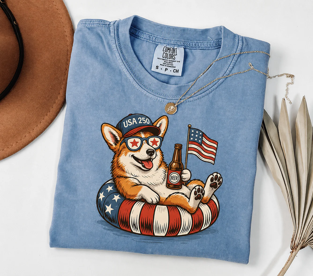 Custom Liberty 250th Cute Dog Patriotic Comfort Color Shirt My Dog Celebrate 250 Years of Freedom Tee CH07 911622 - Image 2