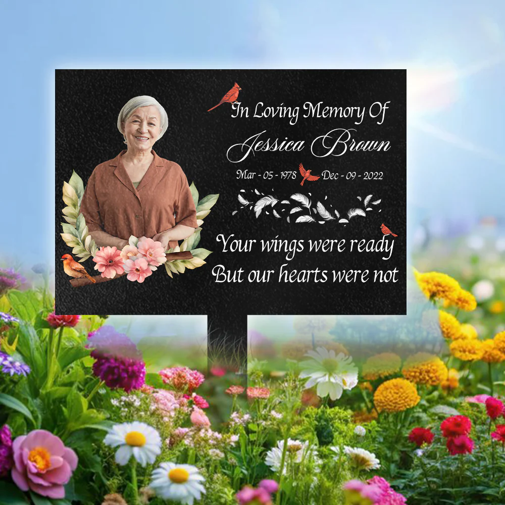 Custom Memorial Photo - Your Wings Were Ready But My Heart Was Not Garden Stake CH07 895400 - Image 7