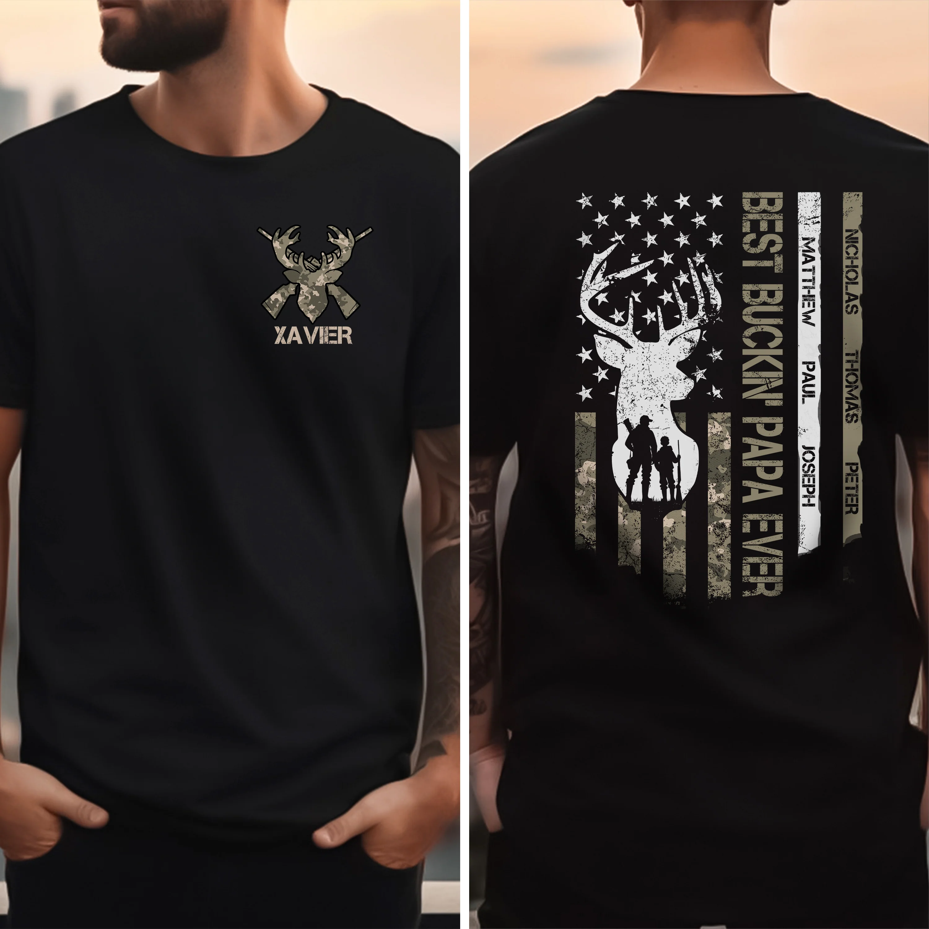 Custom Name Best Buckin' Dad Ever Personalized Dark Shirt Gift For Hunting Lovers CH07 895790 - Image 2