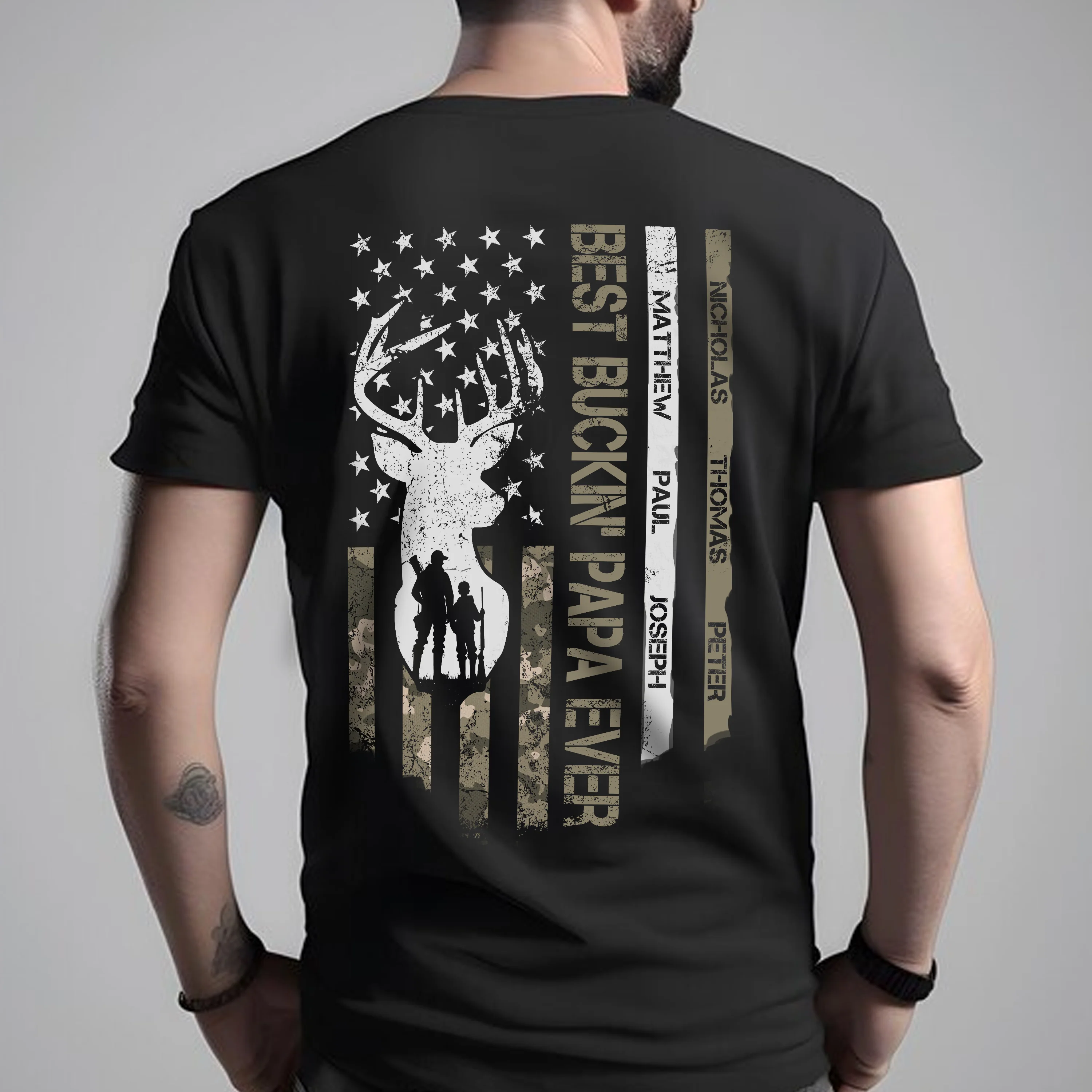 Custom Name Best Buckin' Dad Ever Personalized Dark Shirt Gift For Hunting Lovers CH07 895790 - Image 5
