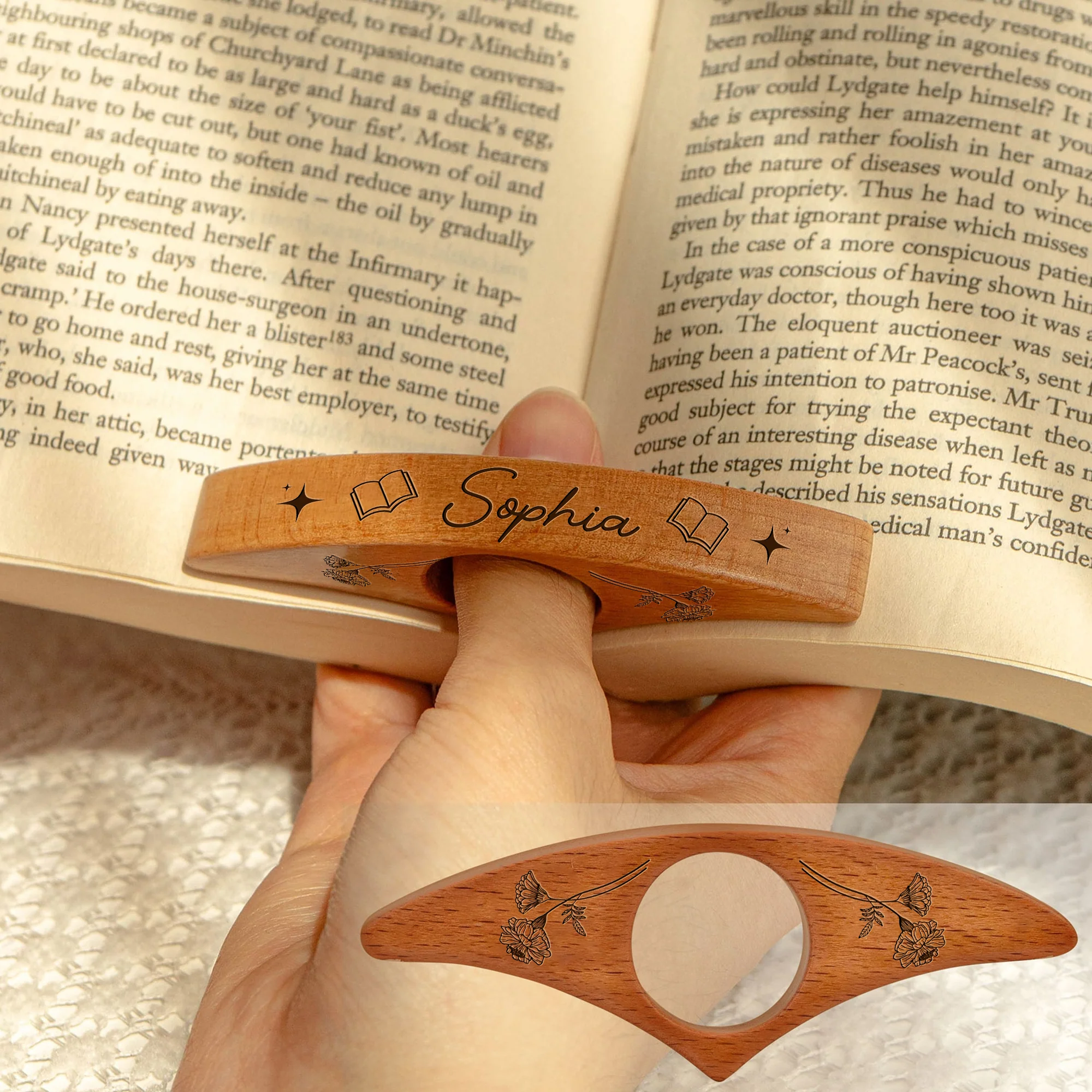 Custom Name Engraved Book Page Holder - Personalized Christmas Bookish Gifts For Book Lovers, Bookworms, Readers CH07 899516 - Image 5
