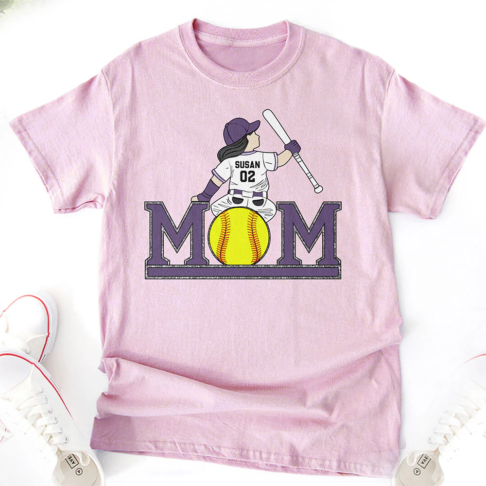 Custom Name & Jersey Number Personalized Baseball Mom Bright Shirt CH07 895324 - Image 3