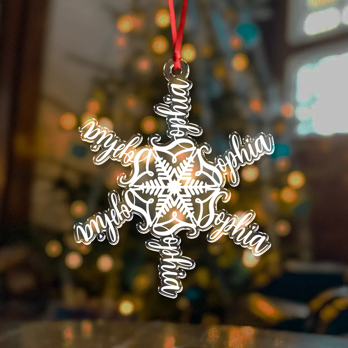 Custom Name Snowflake Acrylic Ornament Christmas Gift For Family CH07 899040 - Image 5
