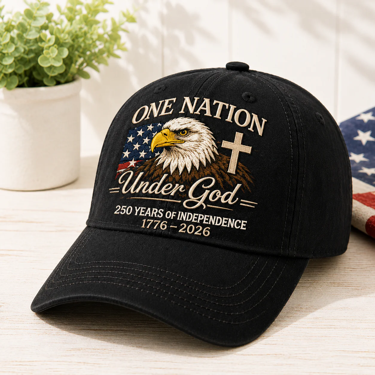Custom One Nation Under God 250 Years Embroidered Hat Independence Anniversary Gift CH07 911630 - Image 5