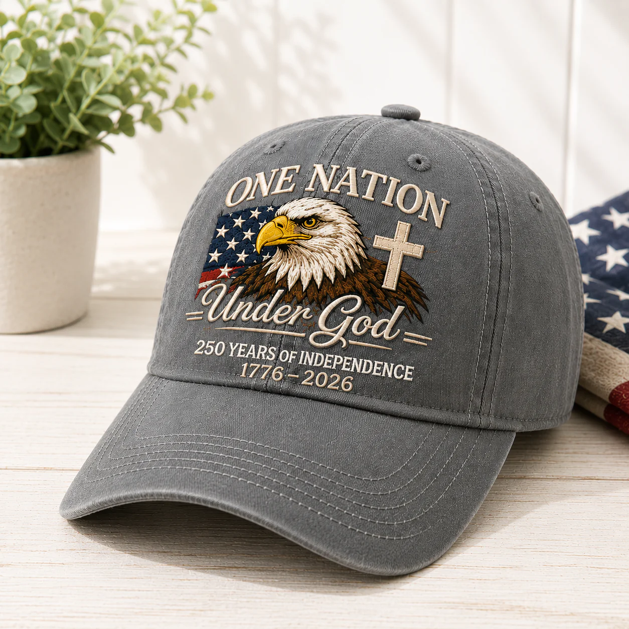 Custom One Nation Under God 250 Years Embroidered Hat Independence Anniversary Gift CH07 911630 - Image 8