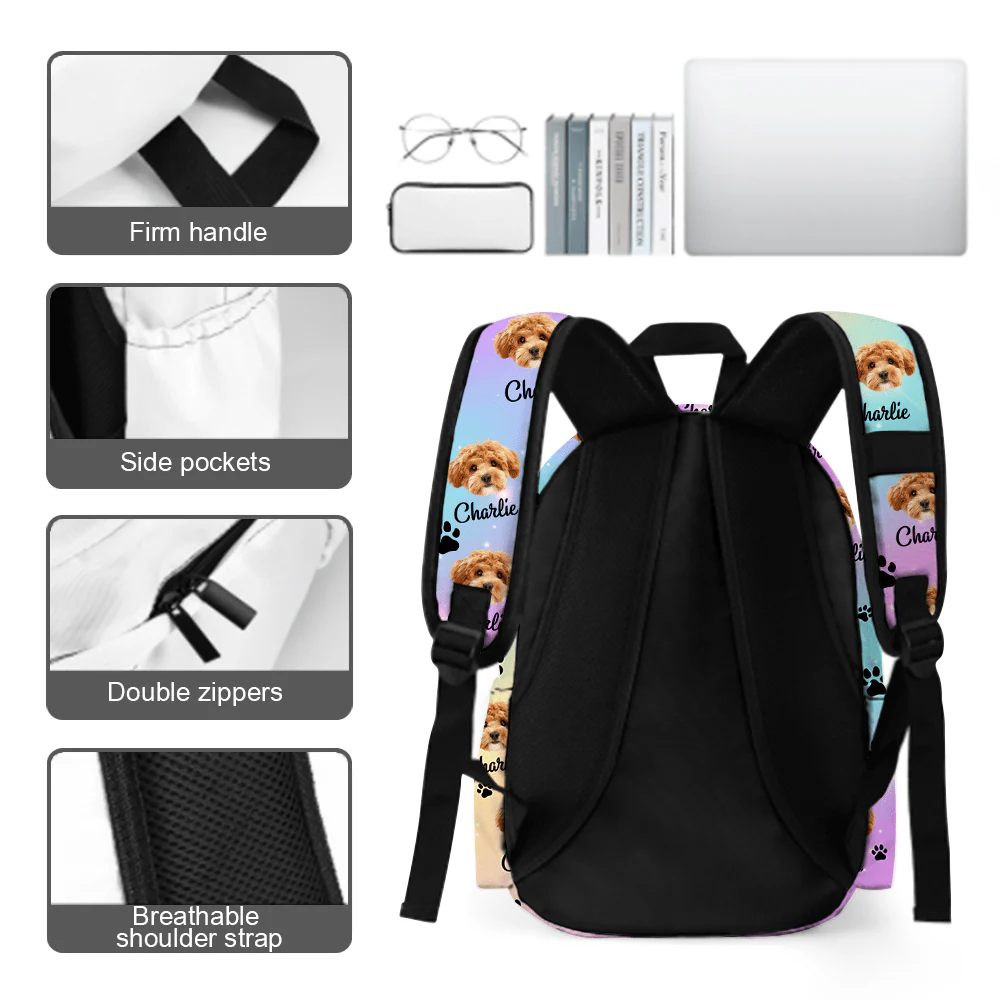 Custom Pet Photo Backpack Gift For Dog Cat Lovers CH07 895202 - Image 7