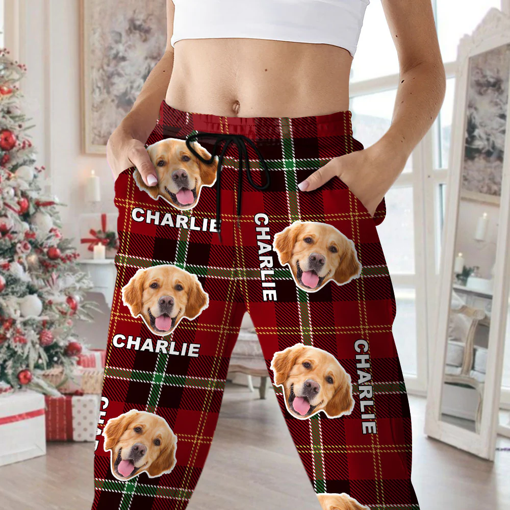Custom Pet Photo Flannel Style Personalized Sweatpant For Dog Lovers Cat Lovers CH07 896104 - Image 2
