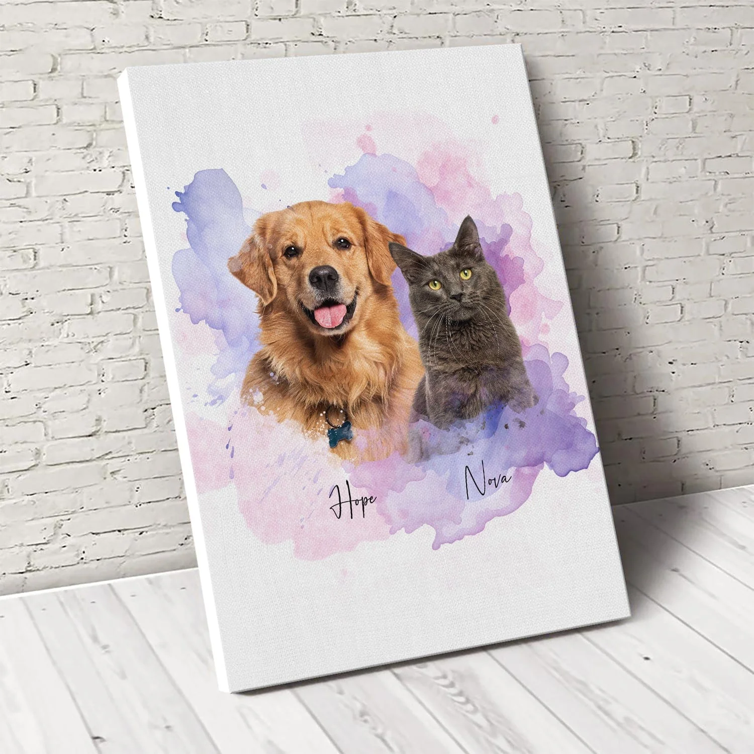 Custom Pet Photo Watercolor Background Poster Canvas Picture Frame Personalized Gift For Dog Lovers Cat Lovers CH07 895192 - Image 11