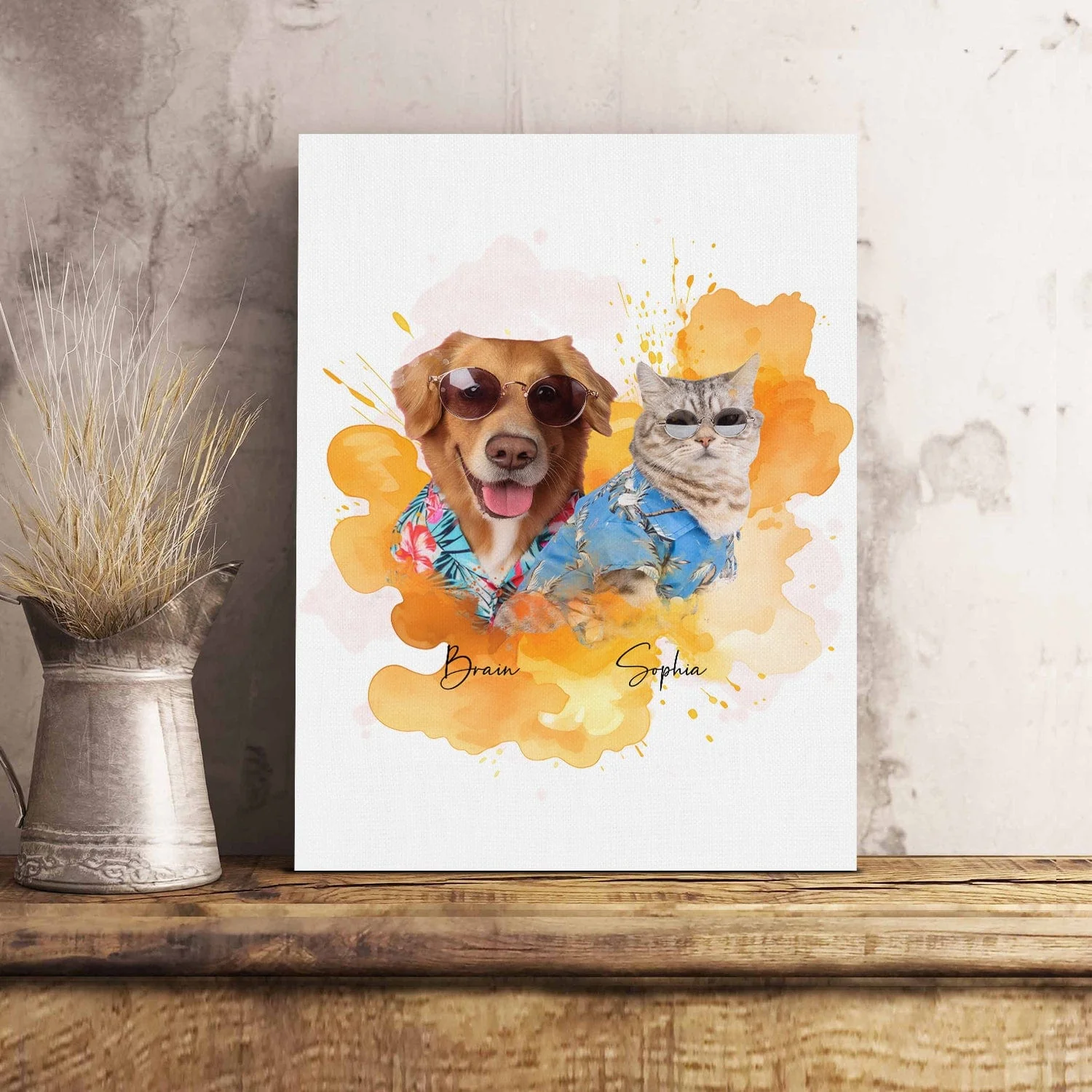 Custom Pet Photo Watercolor Background Poster Canvas Picture Frame Personalized Gift For Dog Lovers Cat Lovers CH07 895192 - Image 12