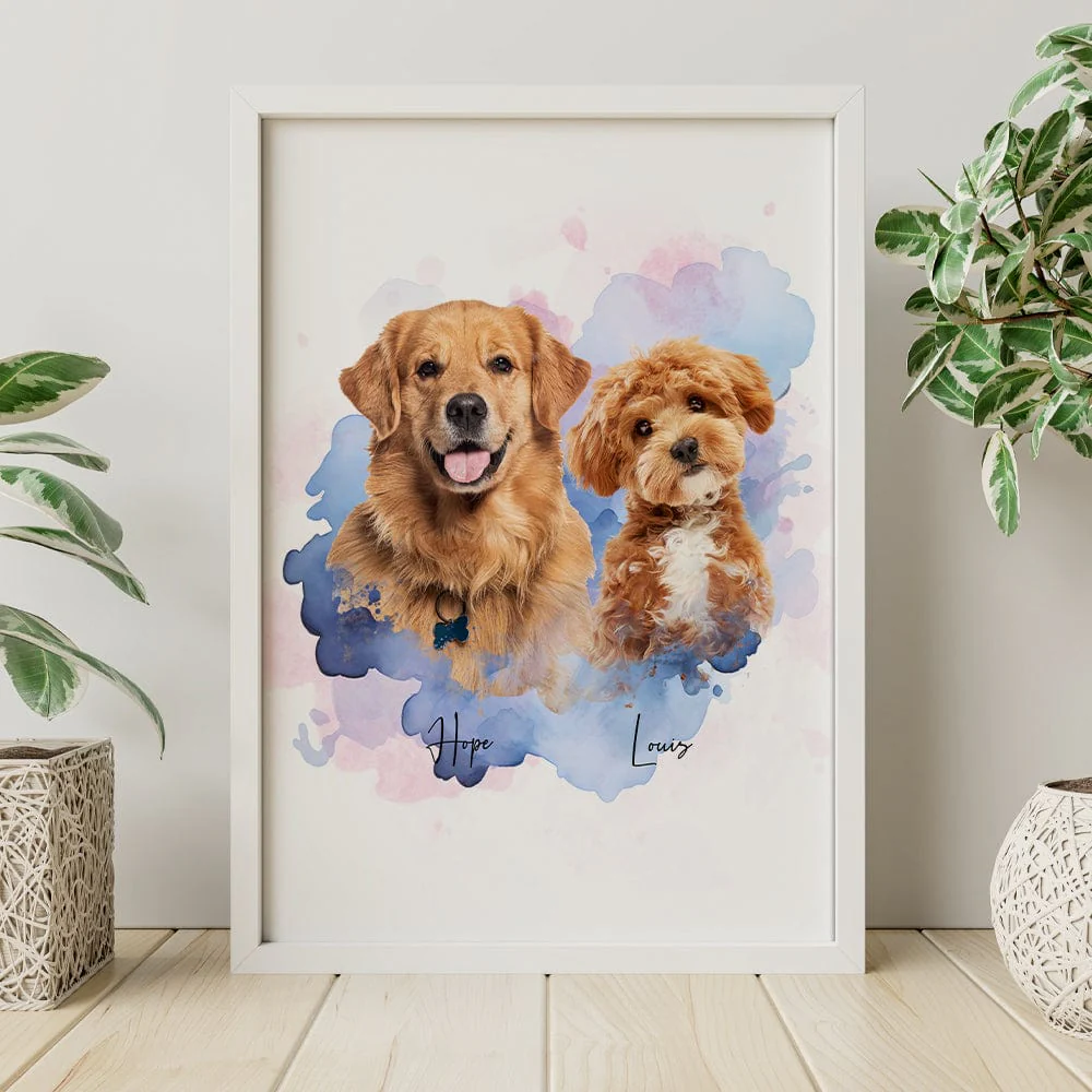 Custom Pet Photo Watercolor Background Poster Canvas Picture Frame Personalized Gift For Dog Lovers Cat Lovers CH07 895192 - Image 17