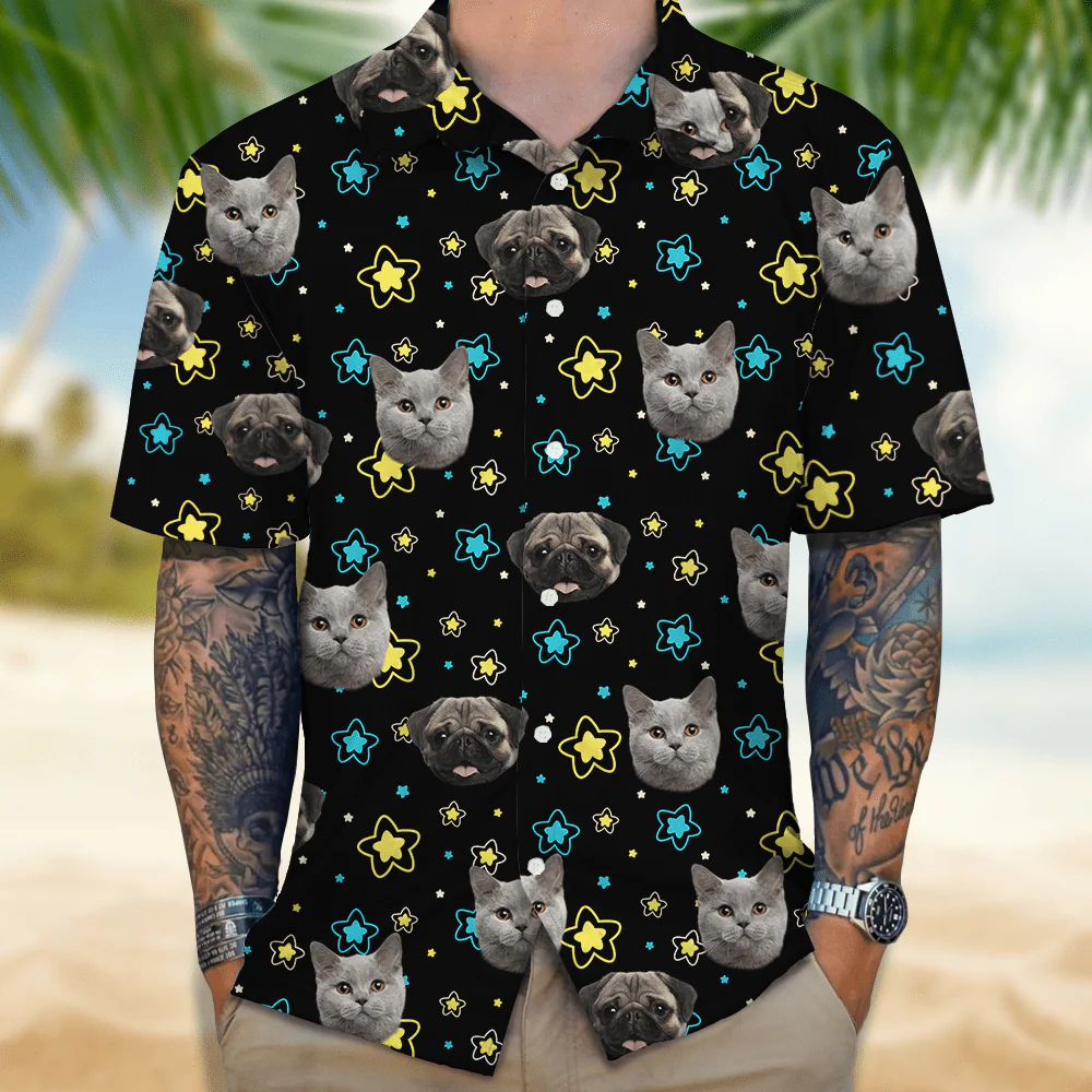 Custom Pet Portrait Hawaii Shirt Personalized Family Face Gifts Valentines Gift HA75 895054