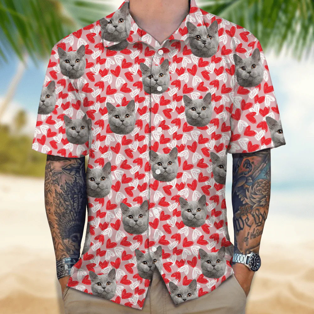 Custom Pet Portrait Hawaii Shirt Personalized Family Face Gifts Valentines Gift HA75 895054 - Image 2