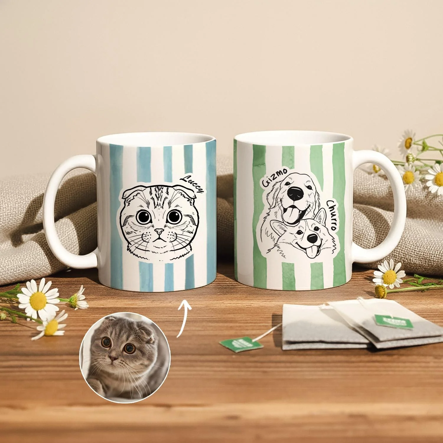 Custom Pet Portrait Mug With Name Personalized Dog Cat Photo Accent Mug CH07 899944 - Image 4