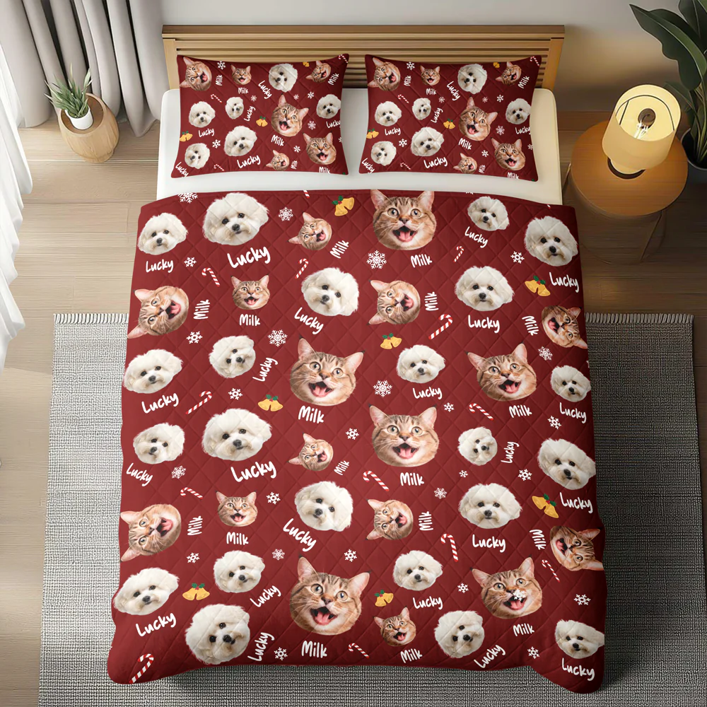 Custom Pets Face And Name - Personalized Photo Bedding Set Gift For Dog Lover Cat Lover CH07 899764 - Image 3