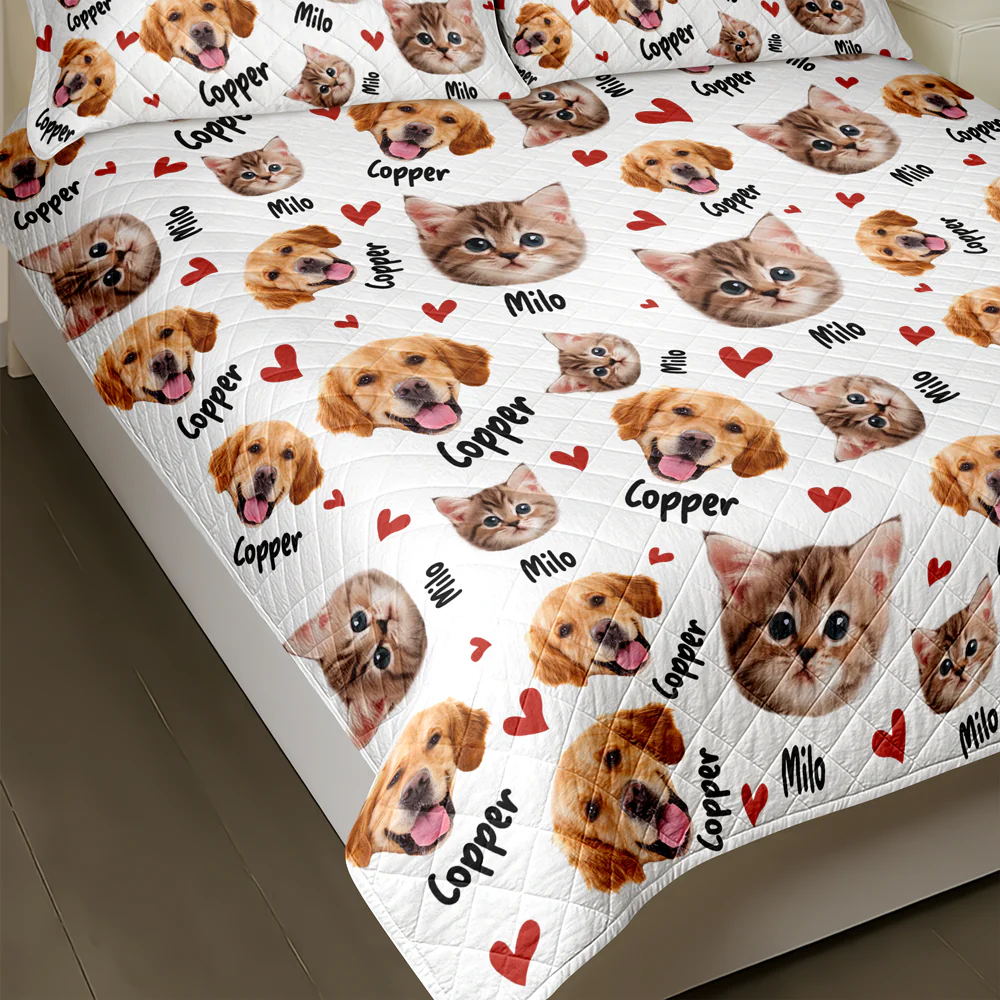 Custom Pets Face And Name - Personalized Photo Bedding Set Gift For Dog Lover Cat Lover CH07 899764 - Image 4