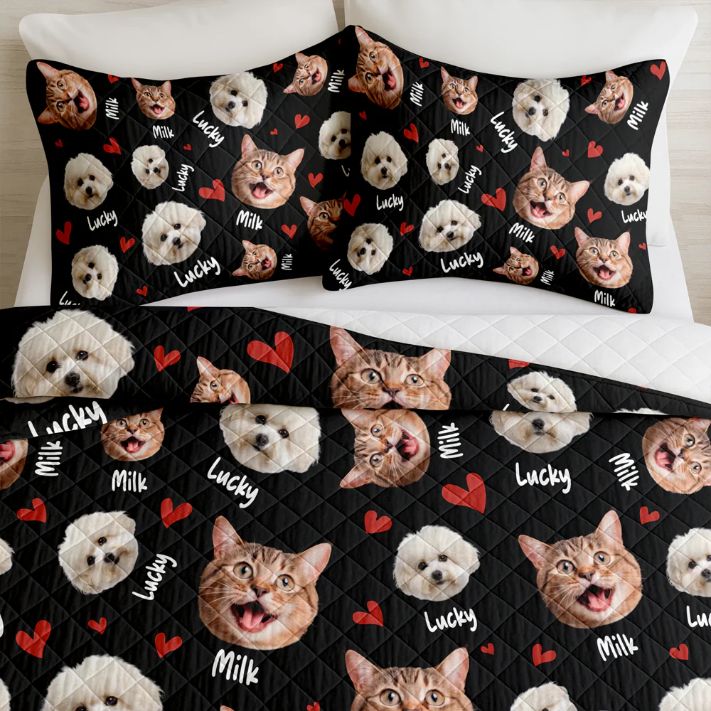 Custom Pets Face And Name - Personalized Photo Bedding Set Gift For Dog Lover Cat Lover CH07 899764 - Image 8