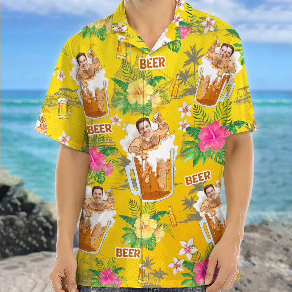 Custom Photo Beer Man Hawaiian Shirt Summer Gift For Beer Lovers CH07 895294 - Image 4