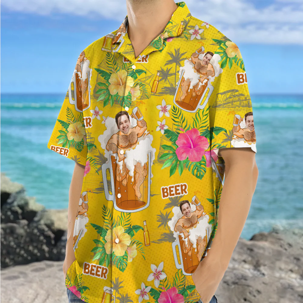 Custom Photo Beer Man Hawaiian Shirt Summer Gift For Beer Lovers CH07 895294 - Image 5